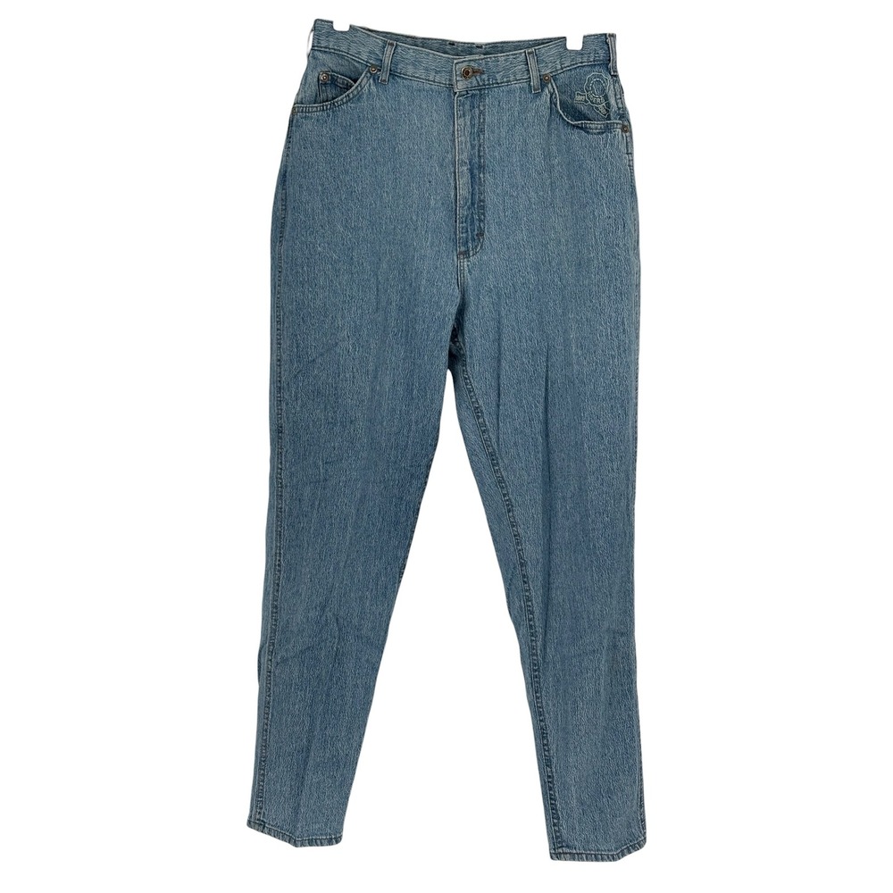 Lee Riders Jeans Light Wash High Waisted Tapered Leg 100% Cotton Vintage 16 MED